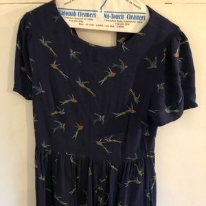 Bird print skater style dress